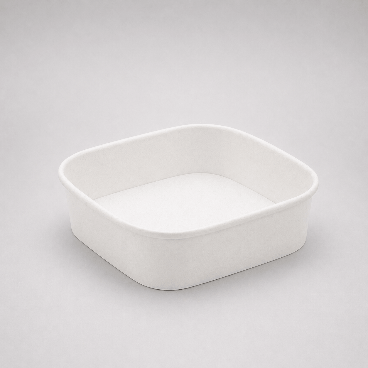 1000ml square white kraft food container with rounded corners