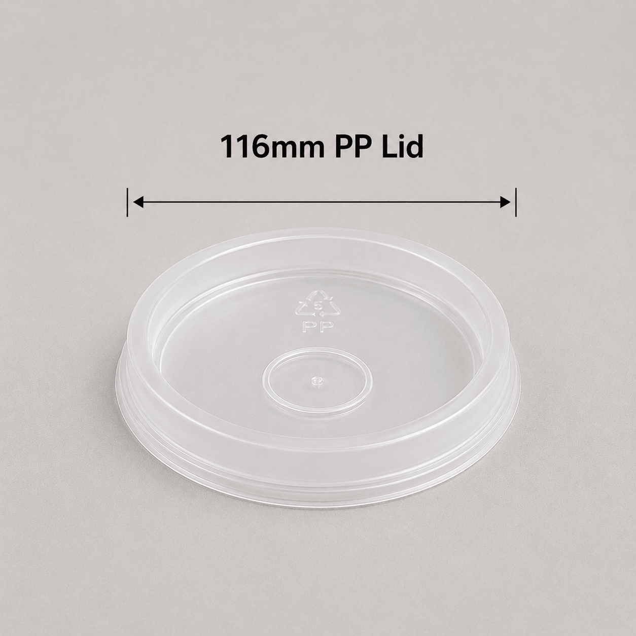 Clear 116mm PP lid for compatible kraft soup containers