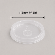 Clear 116mm PP lid for compatible kraft soup containers