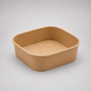 1200ml square kraft food container with rounded corners