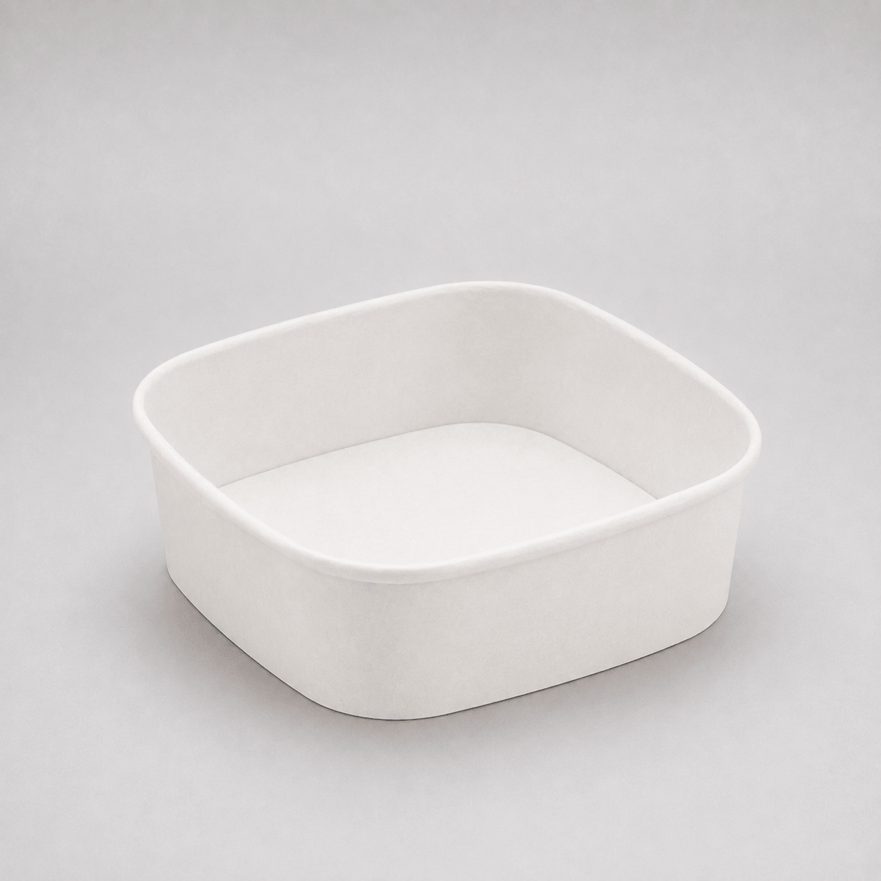 1200ml square white kraft food container with rounded corners