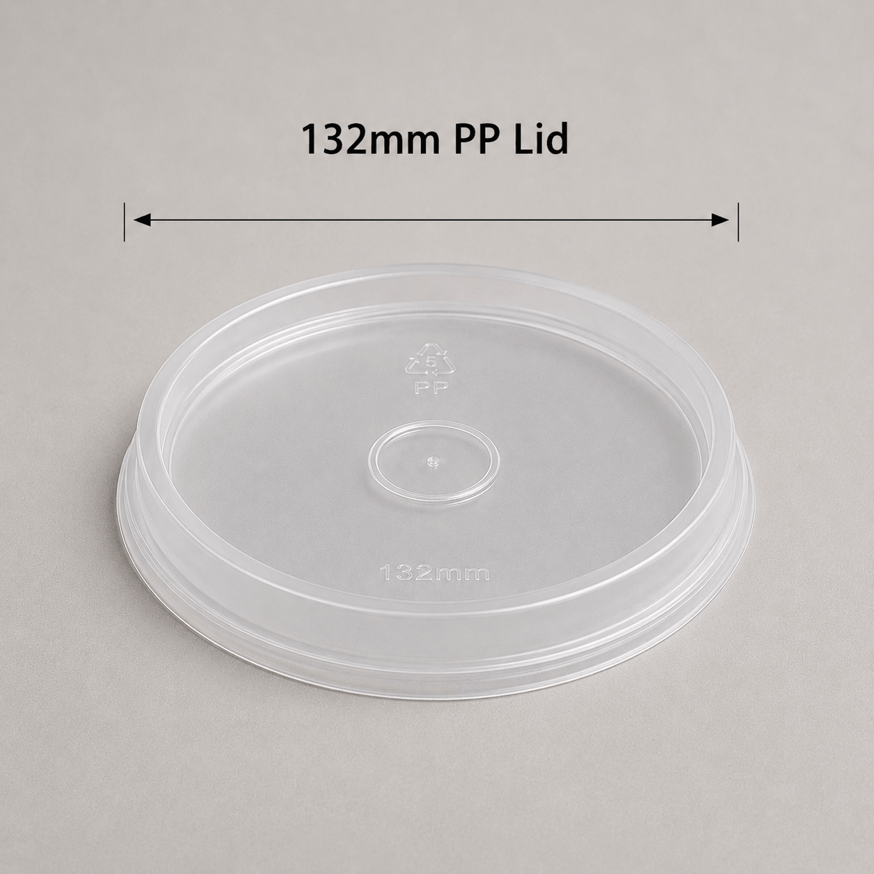 Clear 132mm lid for compatible kraft ripple cups
