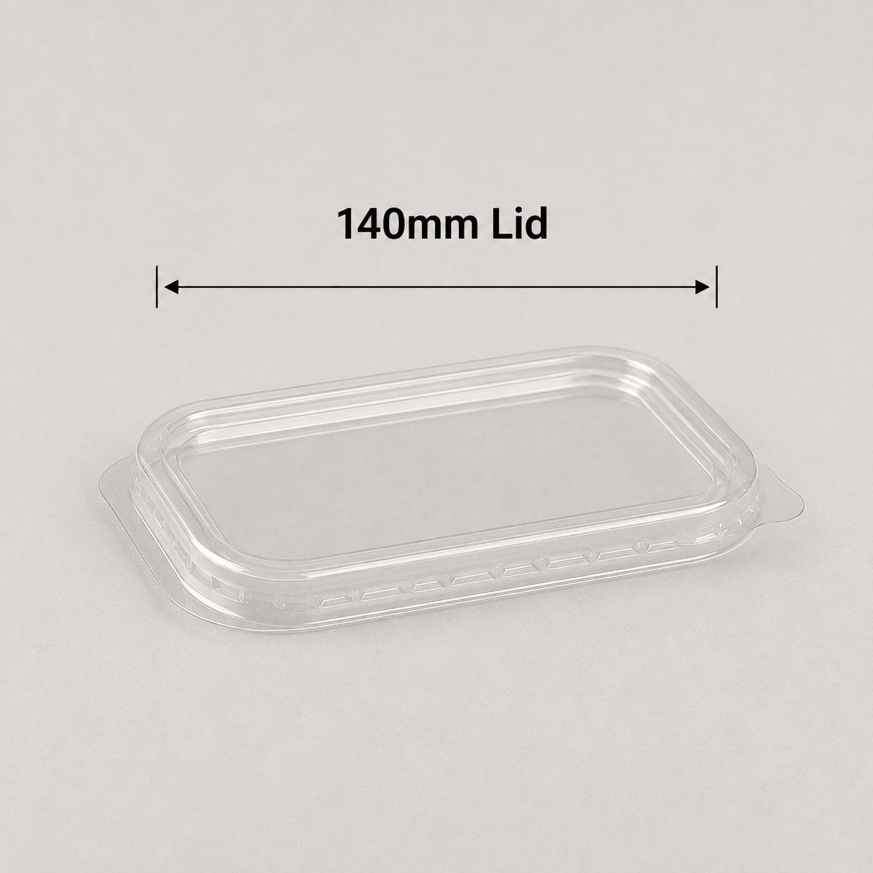Clear 140mm PP lid for 360ml and 450ml rectangular kraft food containers