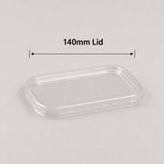 Clear 140mm PP lid for 360ml and 450ml rectangular kraft food containers