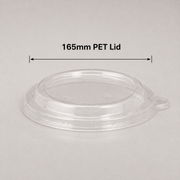 Clear 165mm PET lid for compatible round kraft food bowls