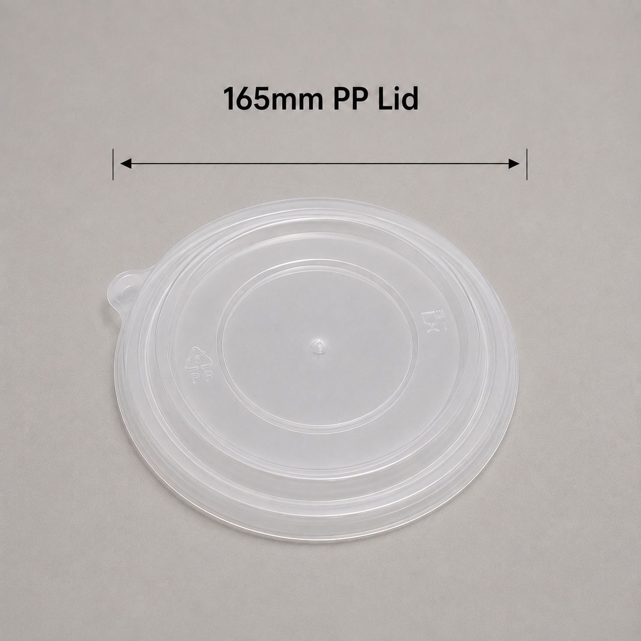165mm clear PP lid for round kraft food containers