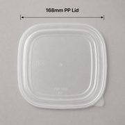 Clear 168mm PP lid for 1000ml square kraft food container