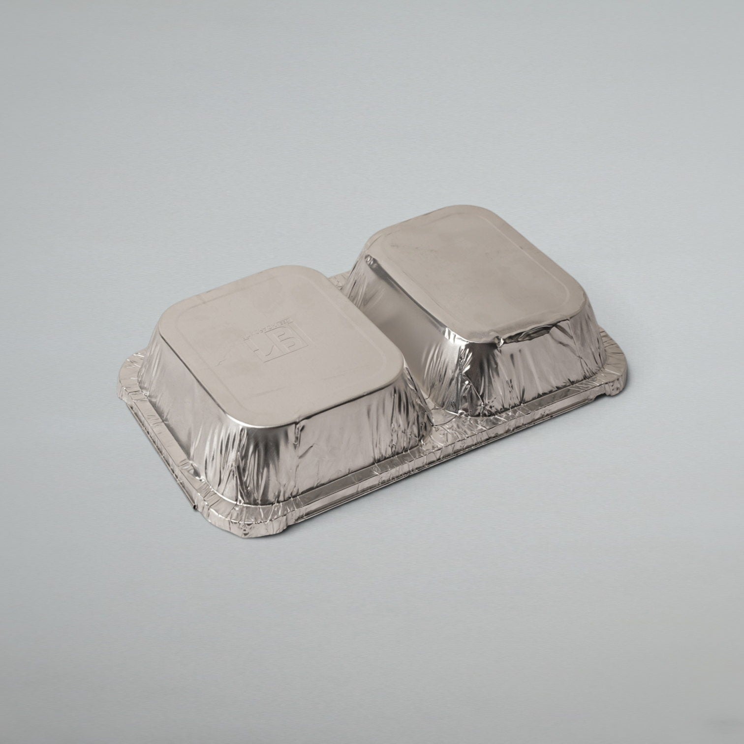 2 Compartment Aluminum Foil Containers + Lids (Pack of 200)