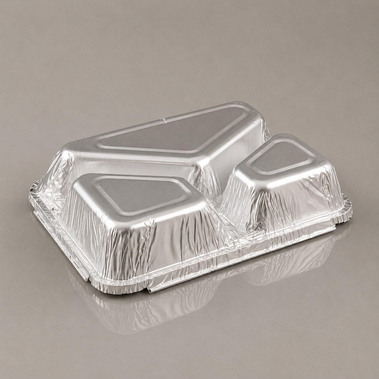 3 compartment aluminium tray, alternative view