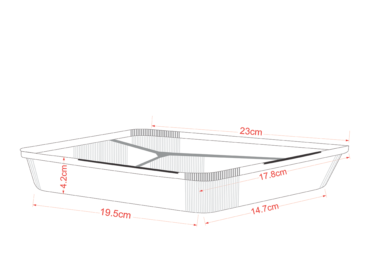 3 compartment aluminium tray with food