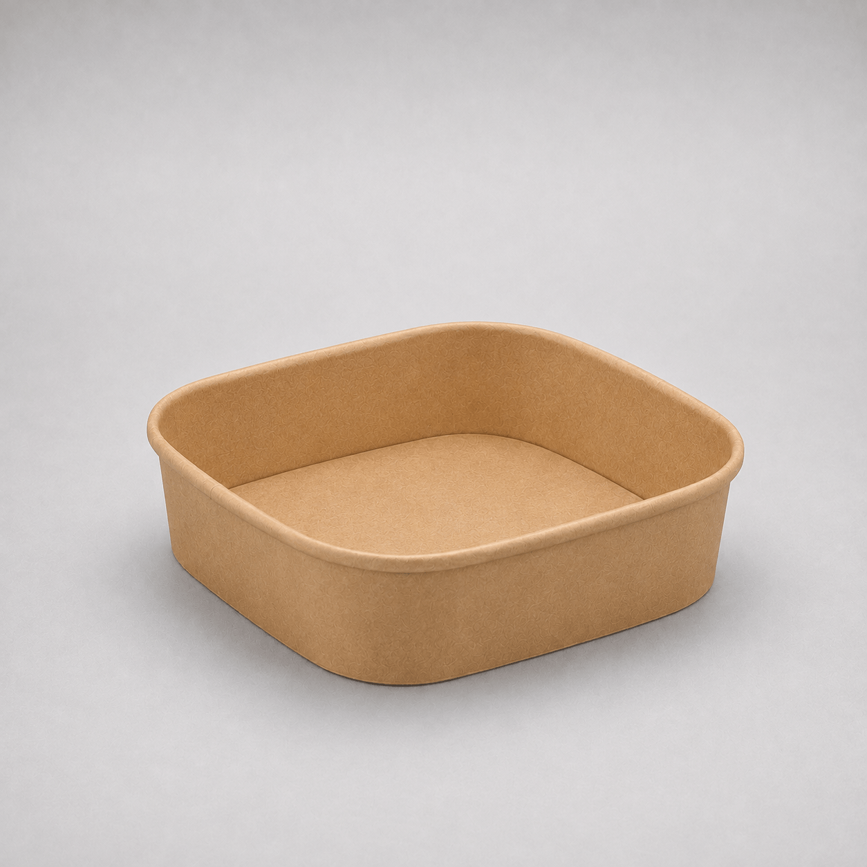 750ml square kraft food container with rounded corners