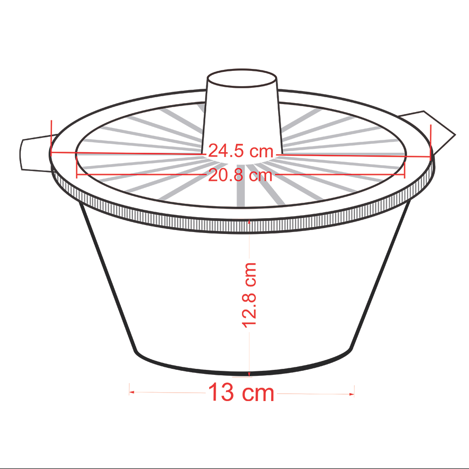 Medium round aluminium pot with lid