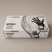Black disposable gloves, medium and large