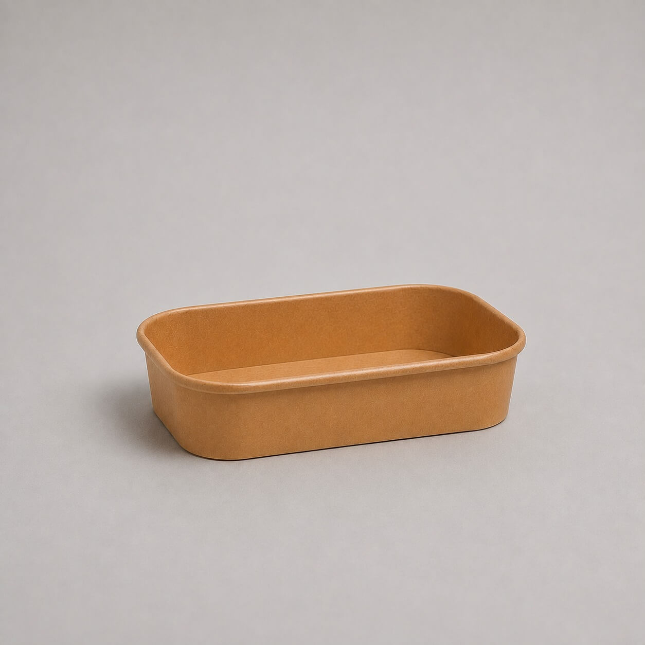 Box2Pack 500ml kraft rectangular takeaway food container for hot and cold meals.