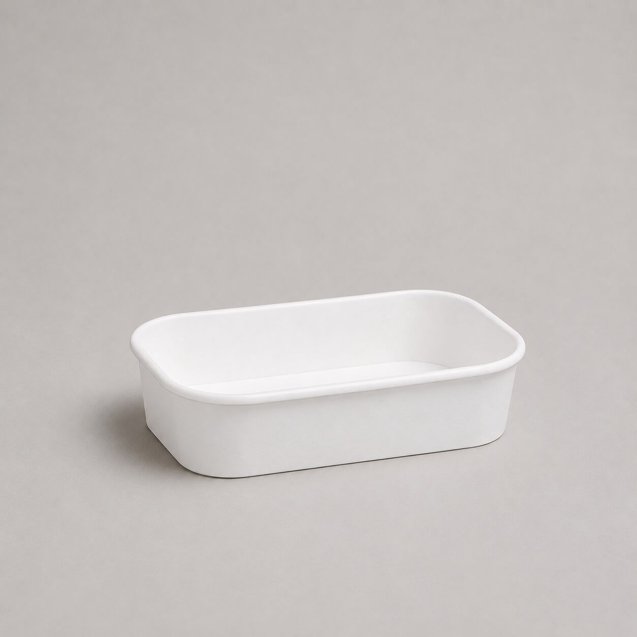 Box2Pack 500ml white rectangular takeaway food container for hot and cold meals.