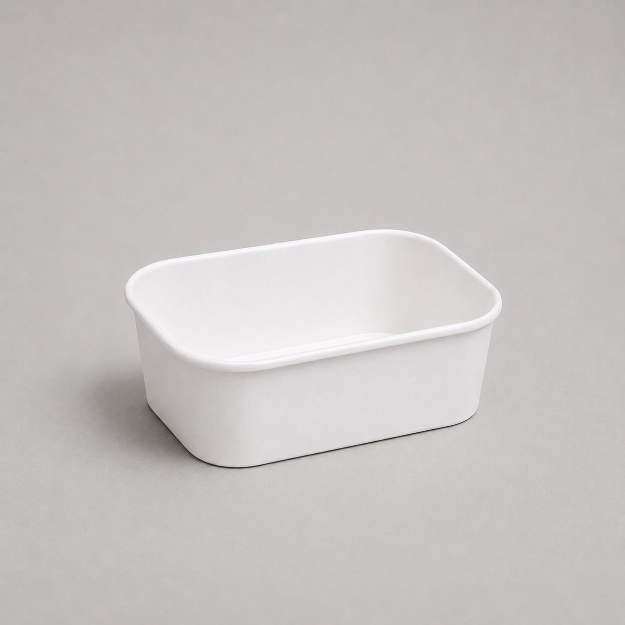 Box2Pack 650ml white rectangular takeaway food container for restaurants, catering and food delivery.