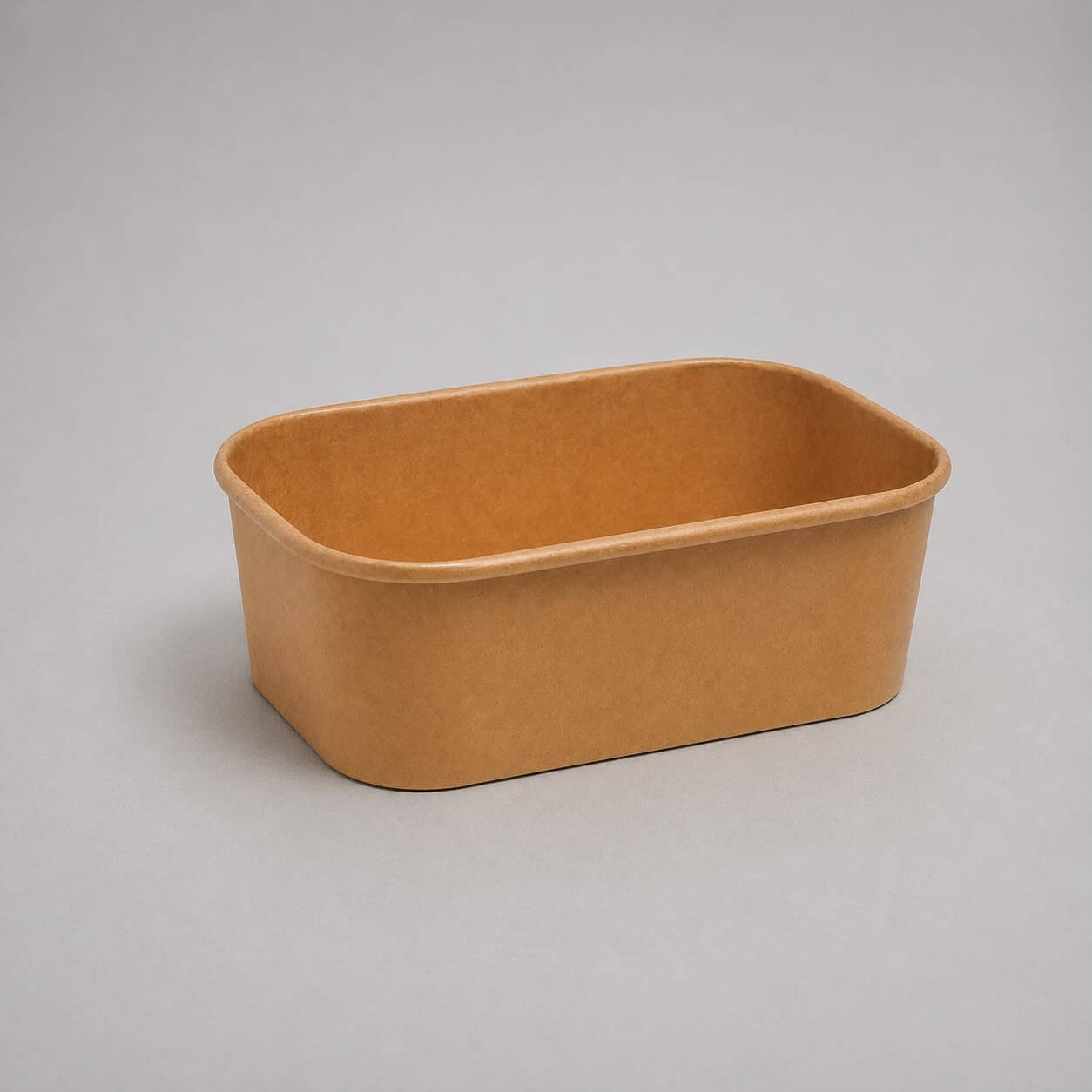 Box2Pack 750ml kraft rectangular takeaway food container for hot meals and food delivery.