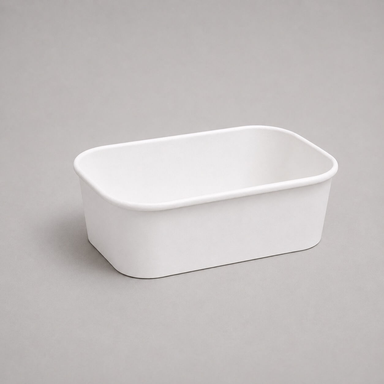 Box2Pack 750ml white rectangular takeaway food container for hot meals and food delivery.
