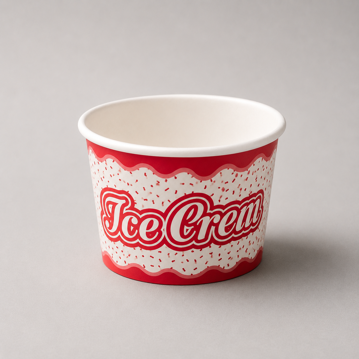 Box2Pack disposable paper ice cream cup for ice cream shops, cafés and dessert businesses.