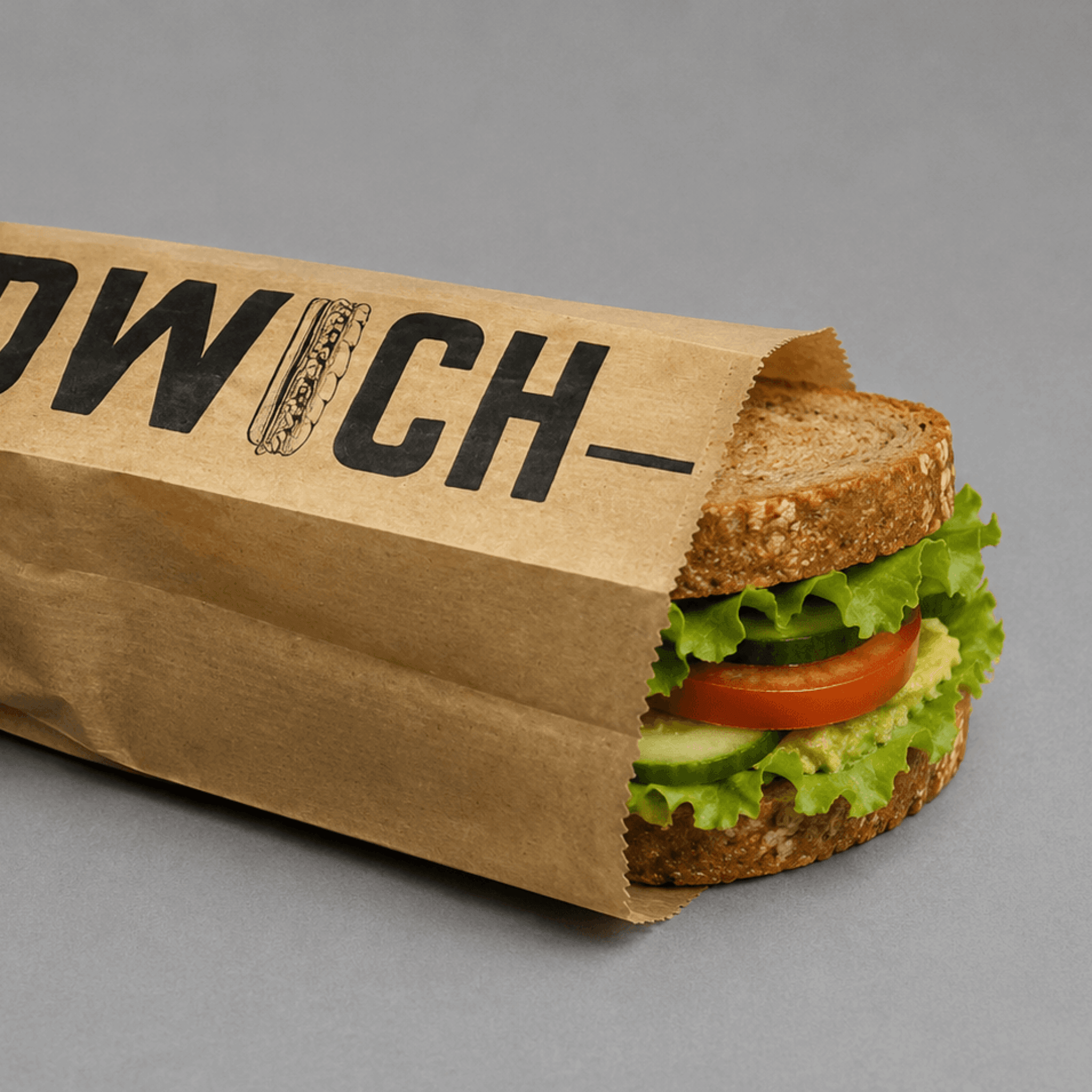 Greaseproof baguette wrap with sandwich