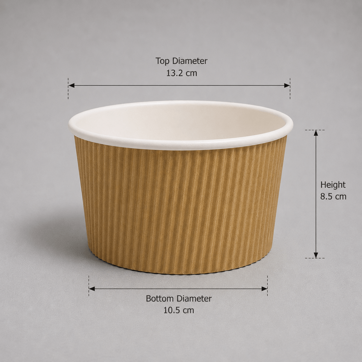 27oz kraft ripple cup, detail view