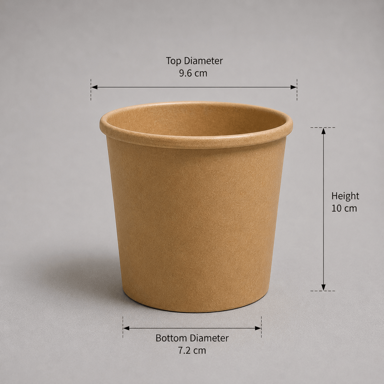 16oz kraft soup container, detail view