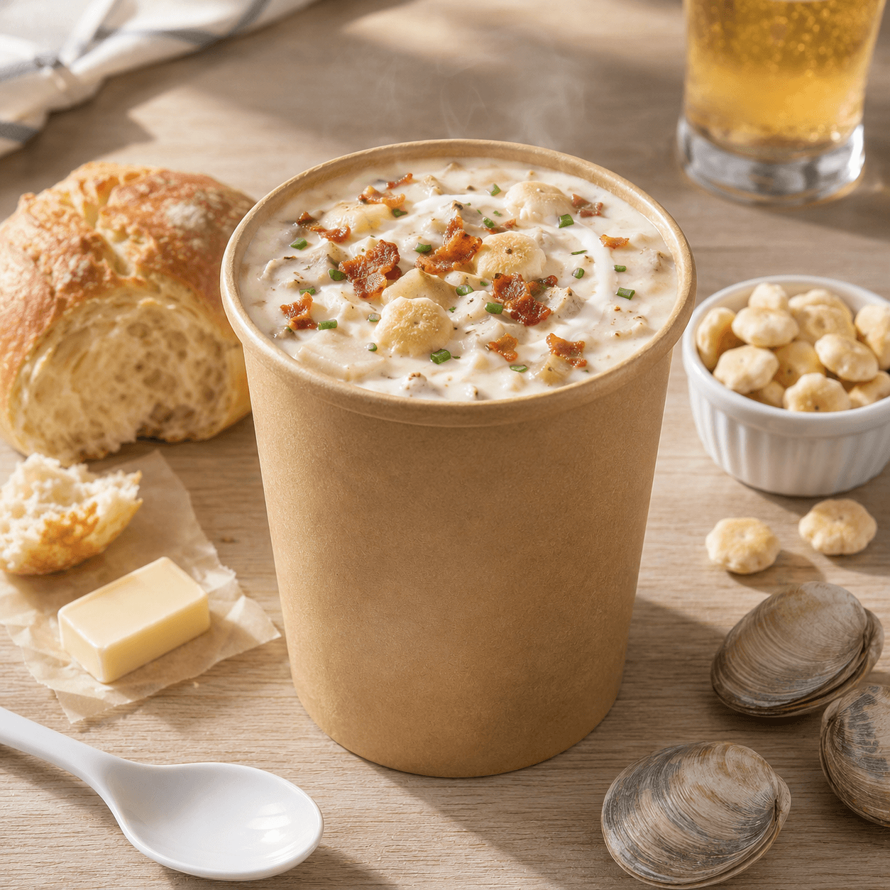 26oz and 32oz kraft soup containers, alternative view
