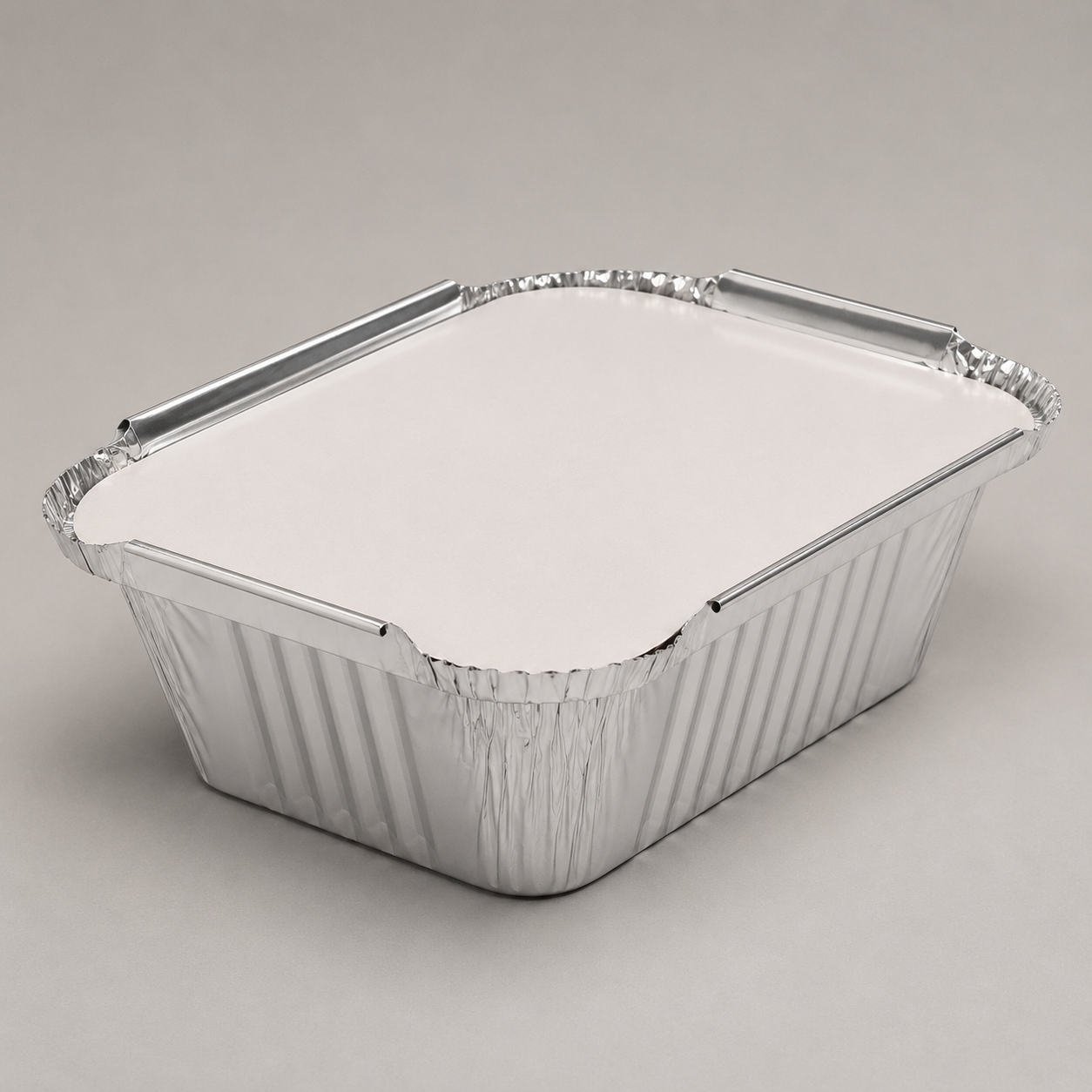 No.2 aluminium foil container with board lid