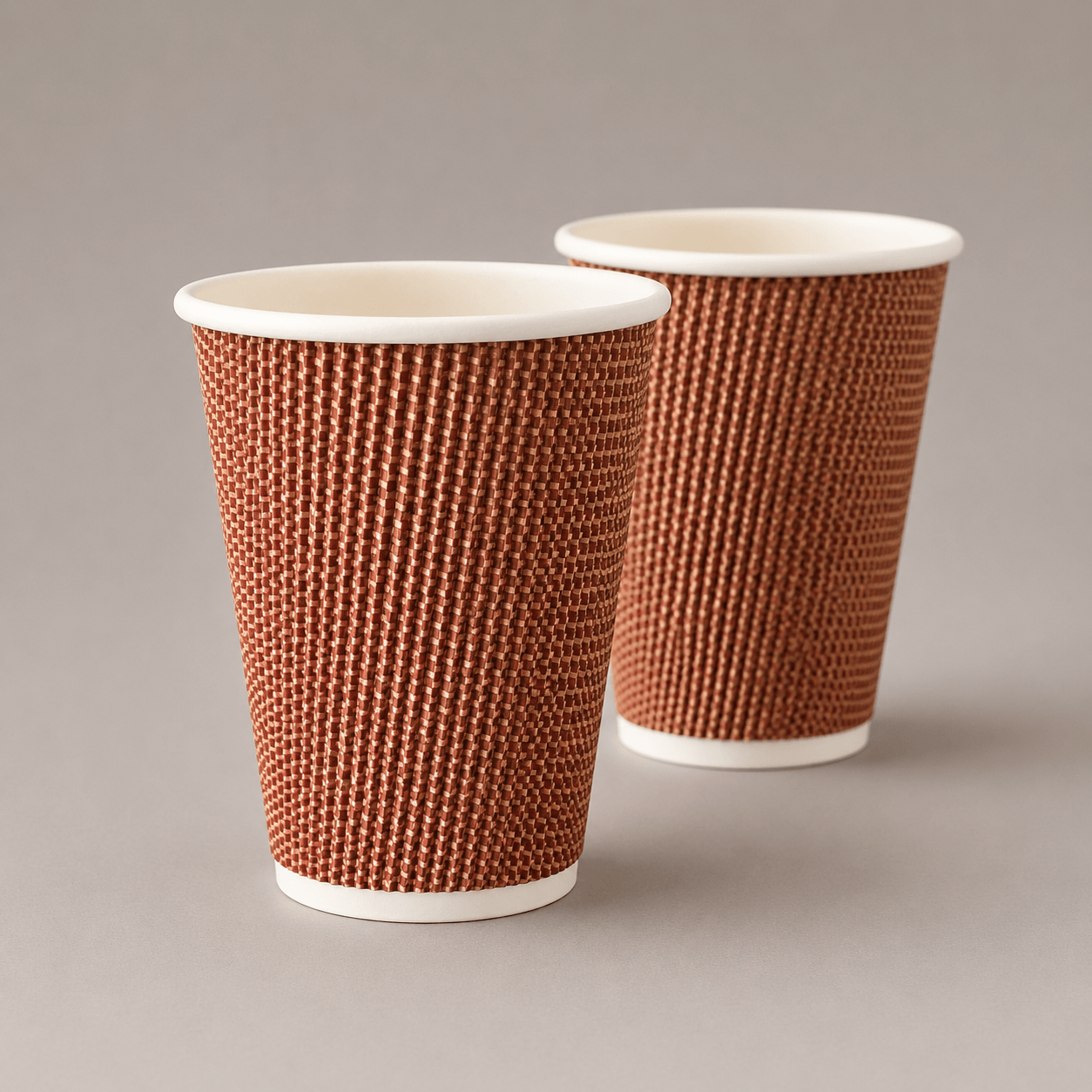 Ripple coffee cups on a cafe counter
