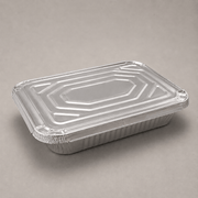 Rolled edge half deep aluminium foil lid