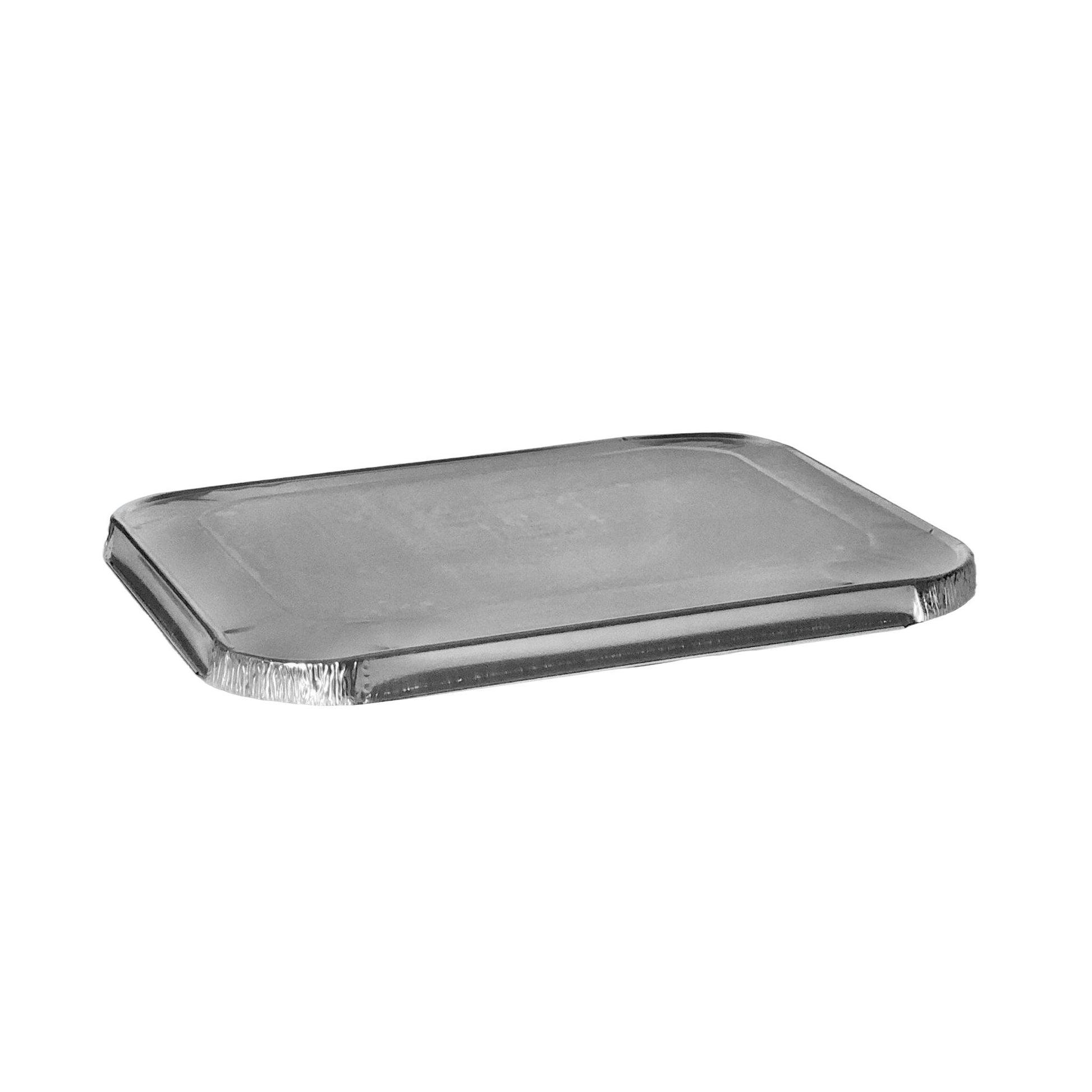 Rolled edge half deep foil lids stacked