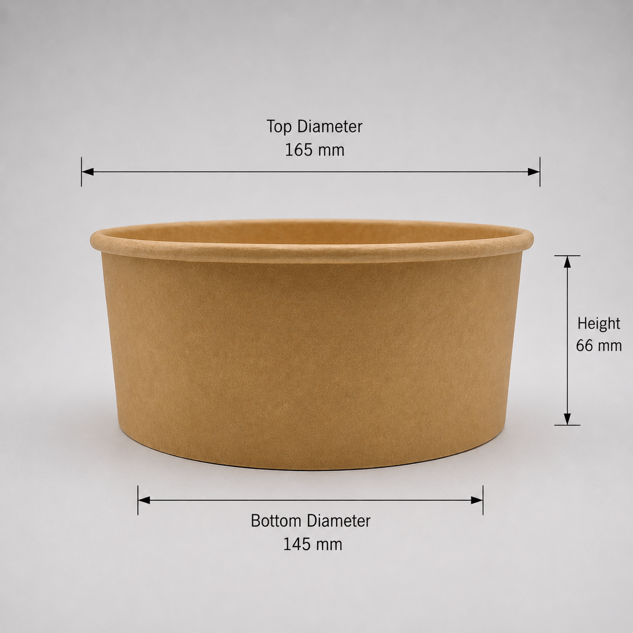 1100ml round kraft bowl, detail view