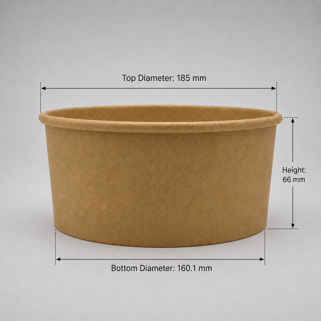 1500ml round kraft bowl, detail view