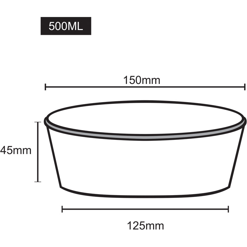 500ml round kraft bowl in natural kraft