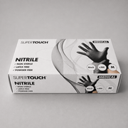 Black disposable food handling gloves