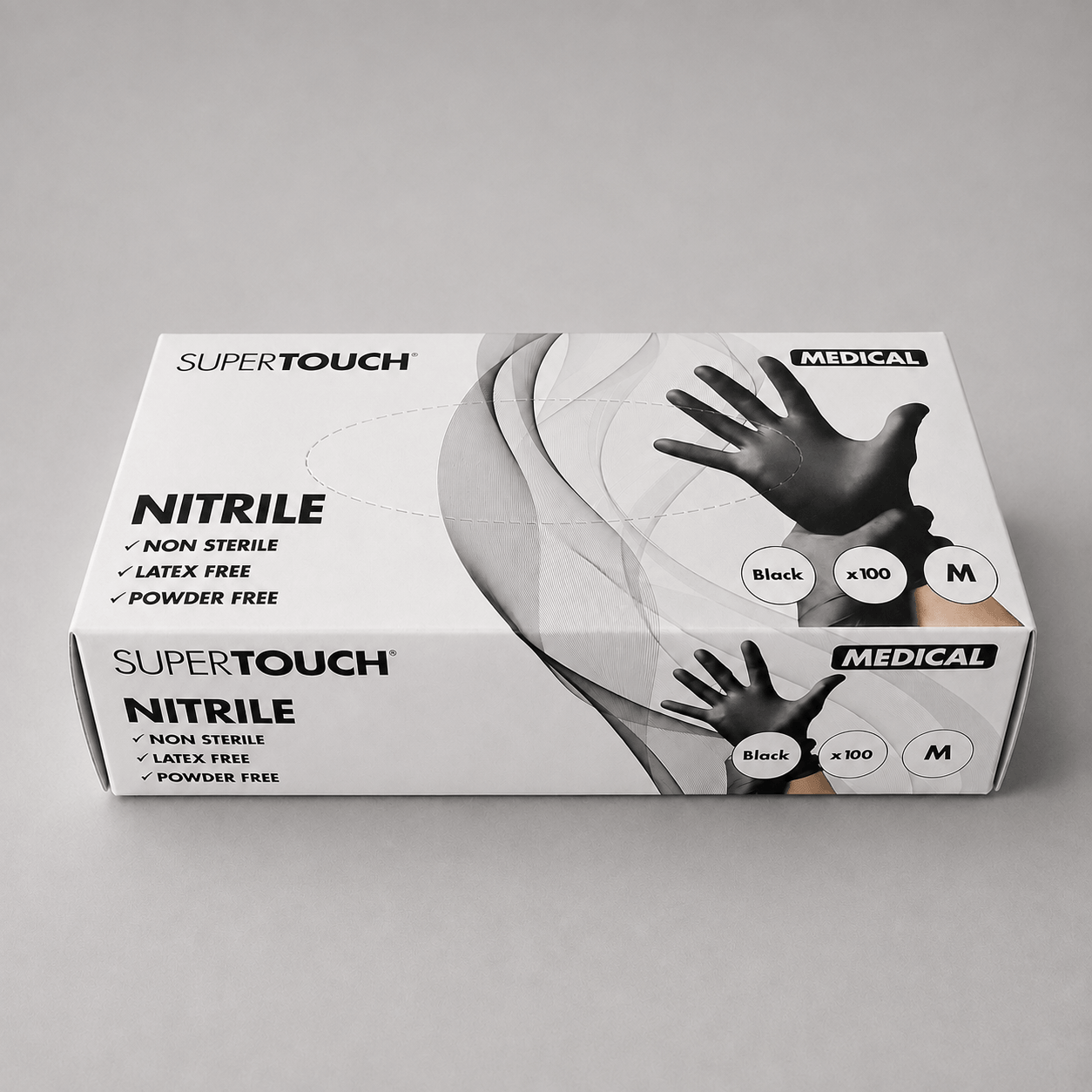 Black disposable food handling gloves