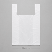 White plastic vest carrier bag, 55 x 43 cm