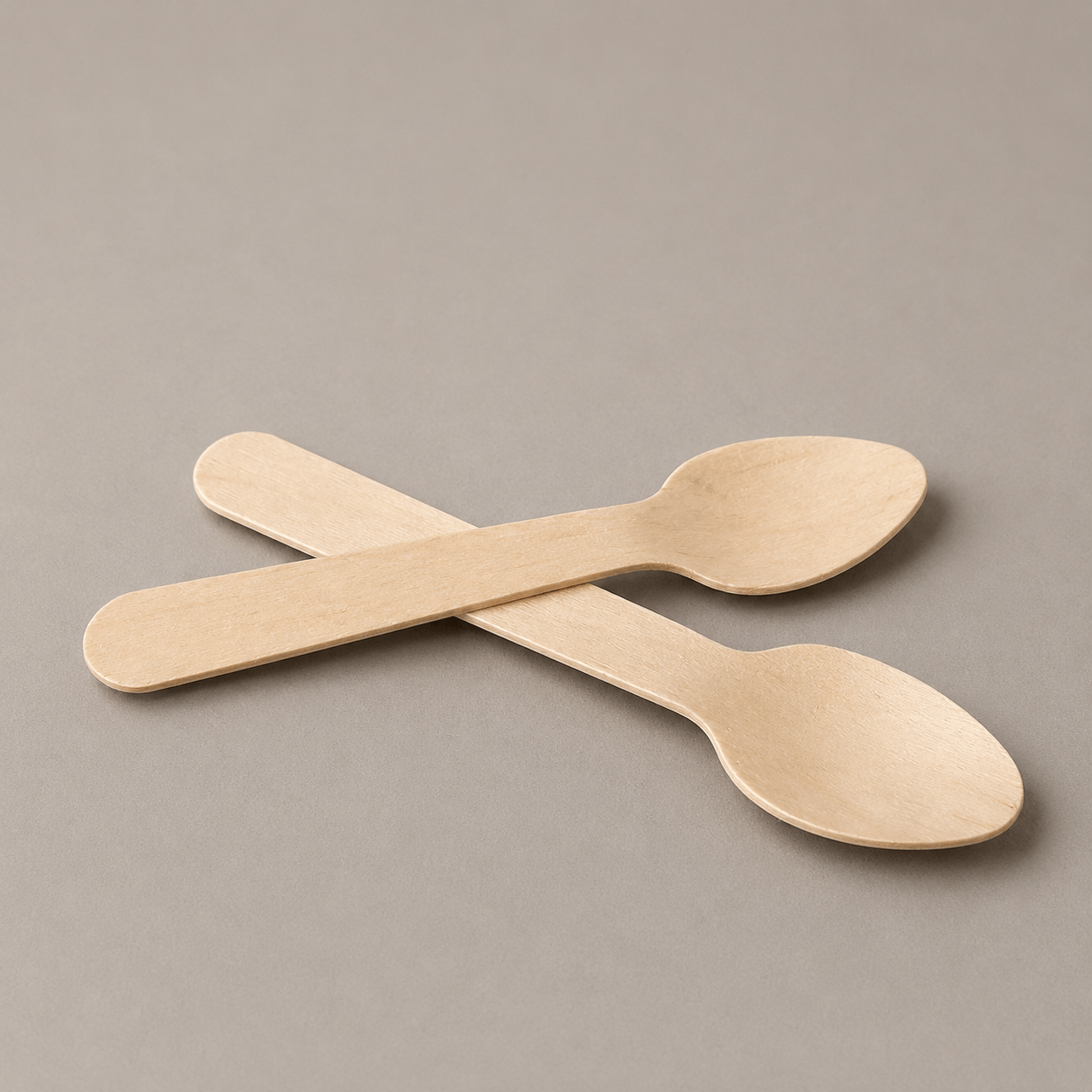 Wooden ice cream spoons, alternative view