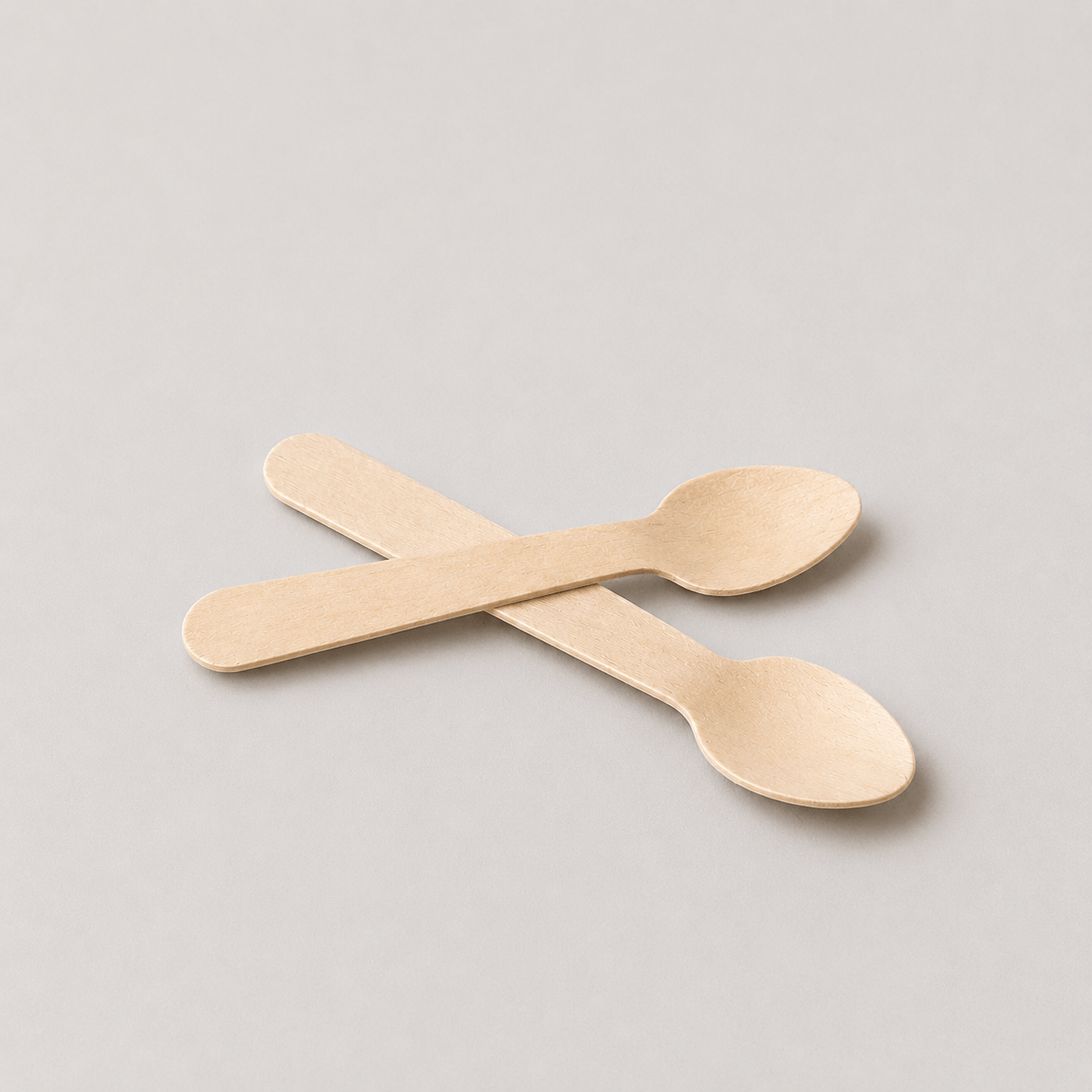 Wooden ice cream spoons, alternative view