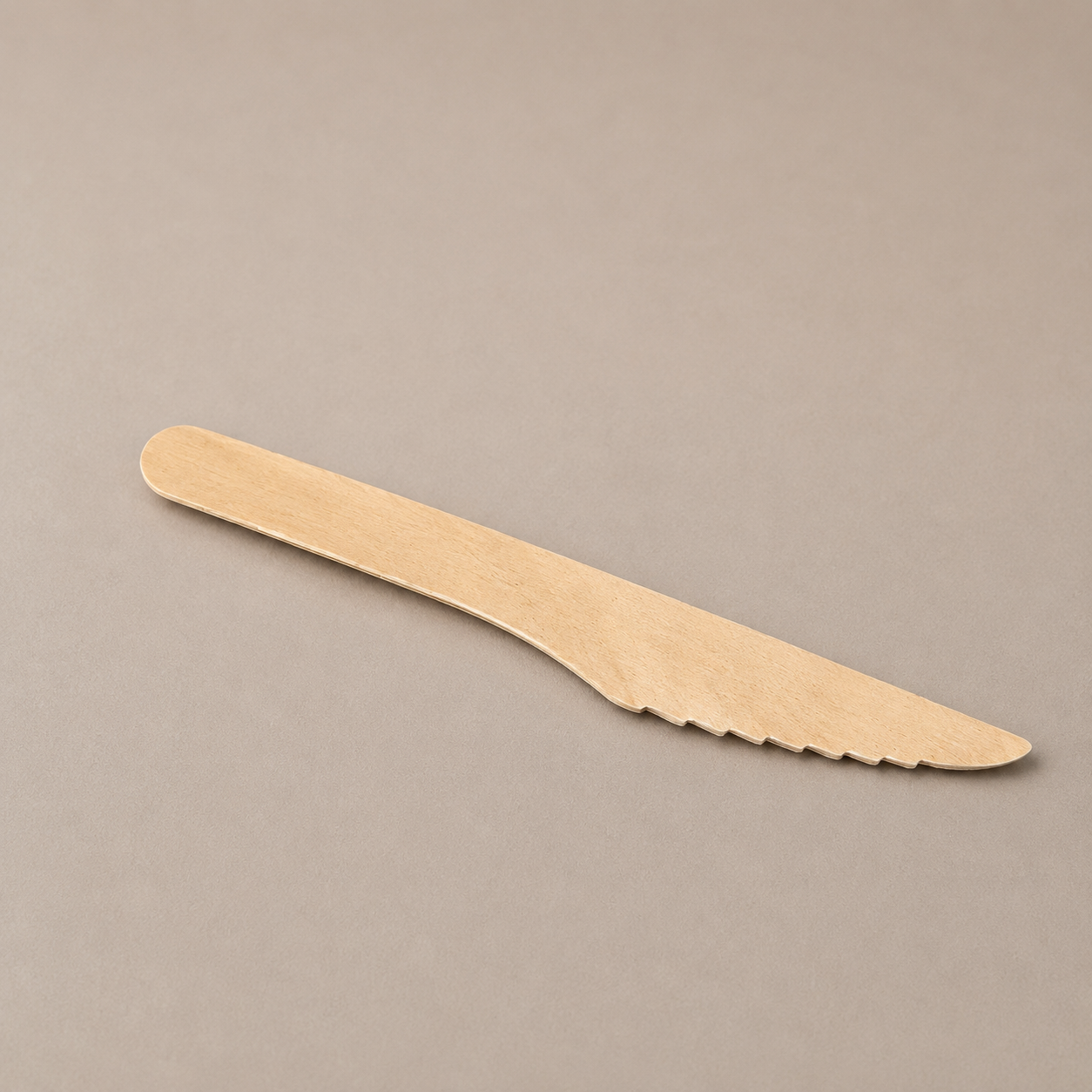 Disposable wooden knives, alternative view